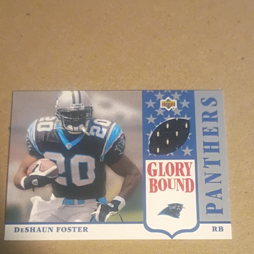 Deshaun Foster 2002 Upper Deck Jersey Rookie Football Card Carolina Panthers Rb